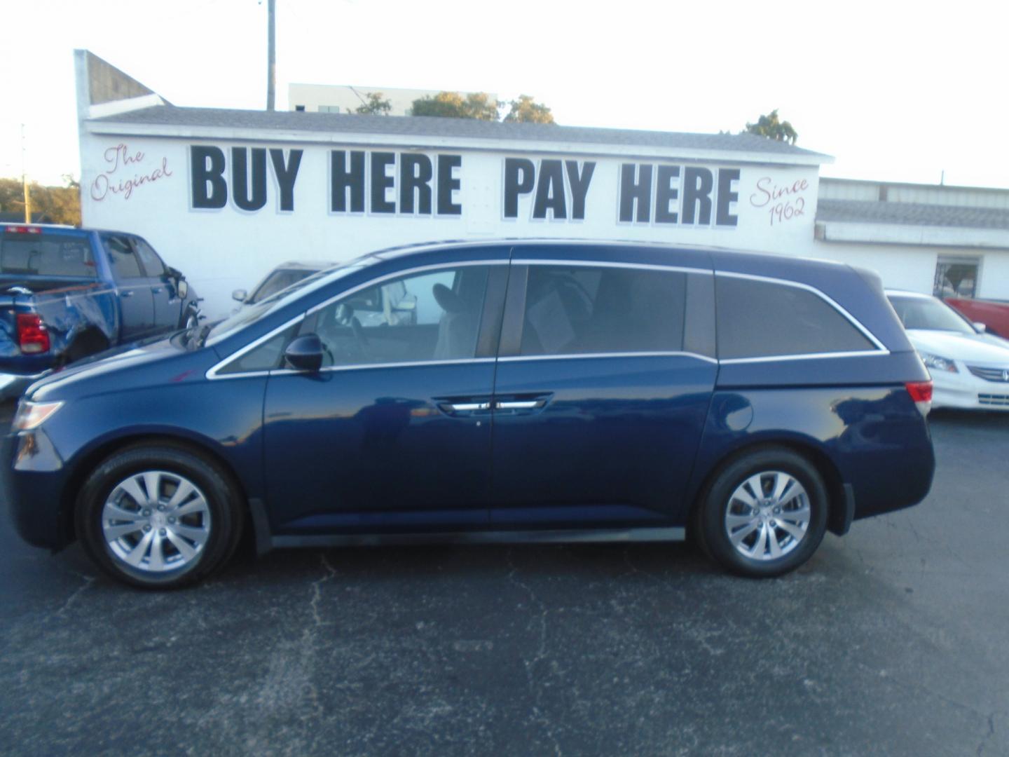 2015 Honda Odyssey EX (5FNRL5H4XFB) with an 3.5L V6 SOHC 24V engine, 6-Speed Automatic transmission, located at 6112 N Florida Avenue, Tampa, FL, 33604, (888) 521-5131, 27.954929, -82.459534 - Photo#0