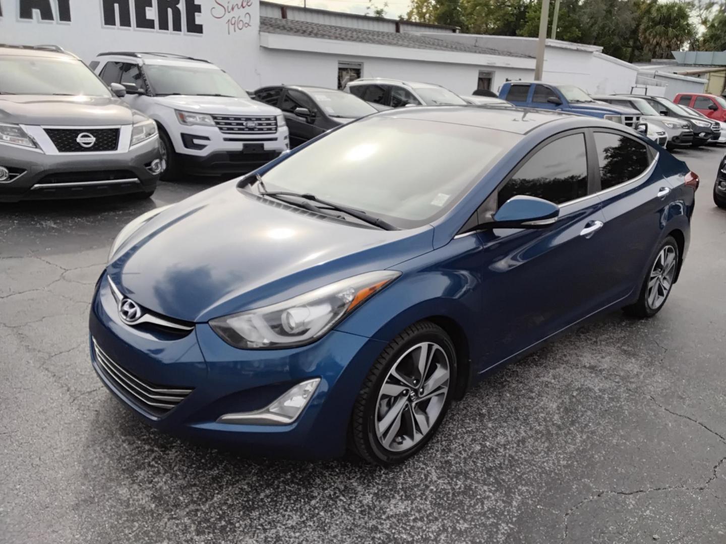 2015 DK BLUE /Grey Hyundai Elantra (KMHDH4AEXFU) , located at 6112 N Florida Avenue, Tampa, FL, 33604, (888) 521-5131, 27.954929, -82.459534 - $499 down plus tax & tag. - Photo#1