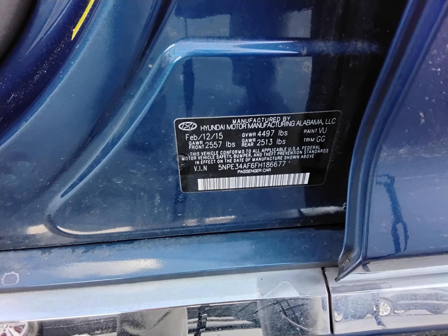 2015 Blue /Grey Hyundai Sonata (5NPE34AF6FH) , located at 6112 N Florida Avenue, Tampa, FL, 33604, (888) 521-5131, 27.954929, -82.459534 - 499$ DOWN PLUS TAX & TAG. - Photo#18