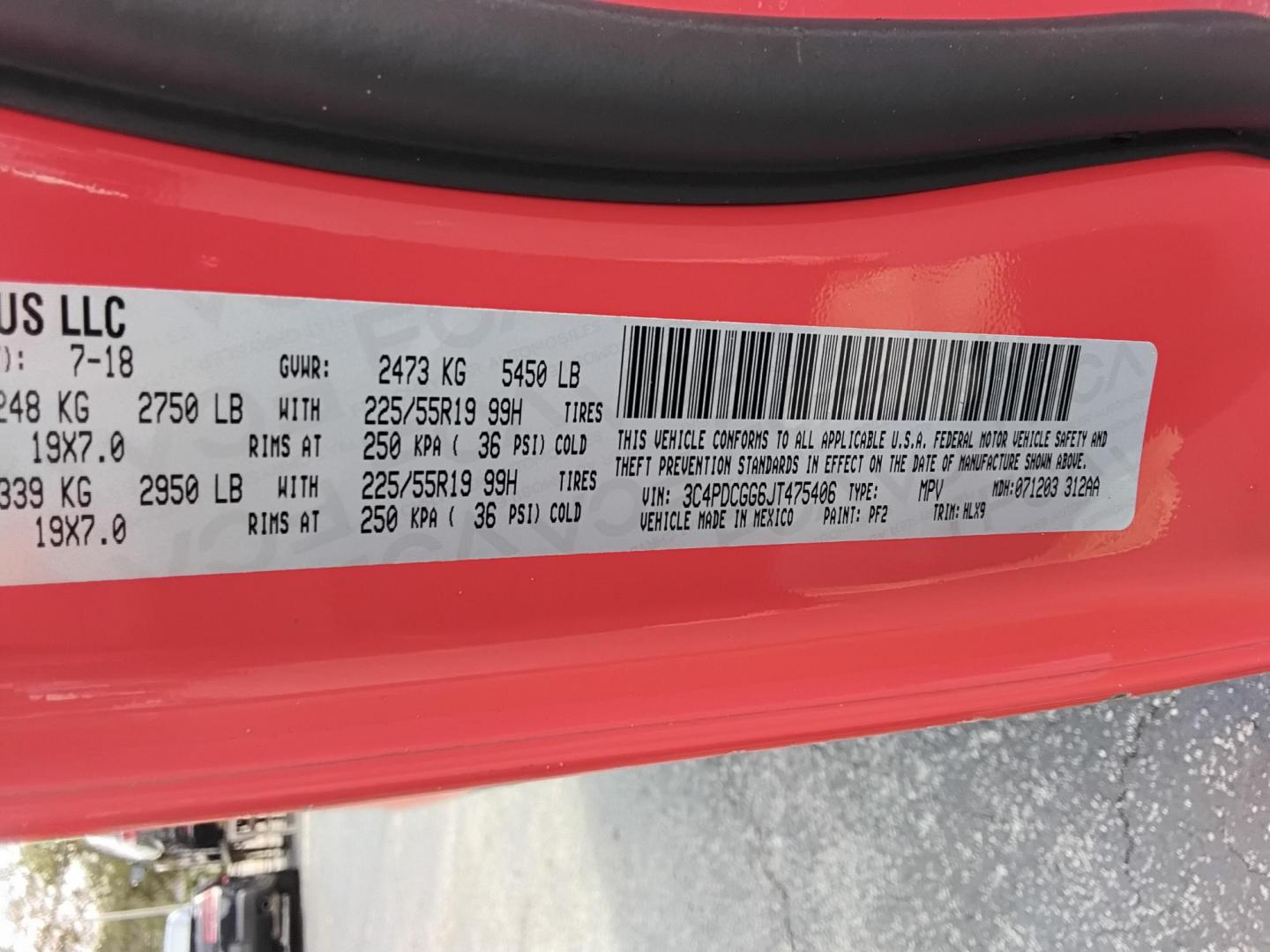 2018 Orange /Black Dodge Journey Crossroad FWD (3C4PDCGG6JT) with an 3.6L V6 DOHC 24V engine, 4A transmission, located at 6112 N Florida Avenue, Tampa, FL, 33604, (888) 521-5131, 27.954929, -82.459534 - 499$ down plus tax & tag. - Photo#24