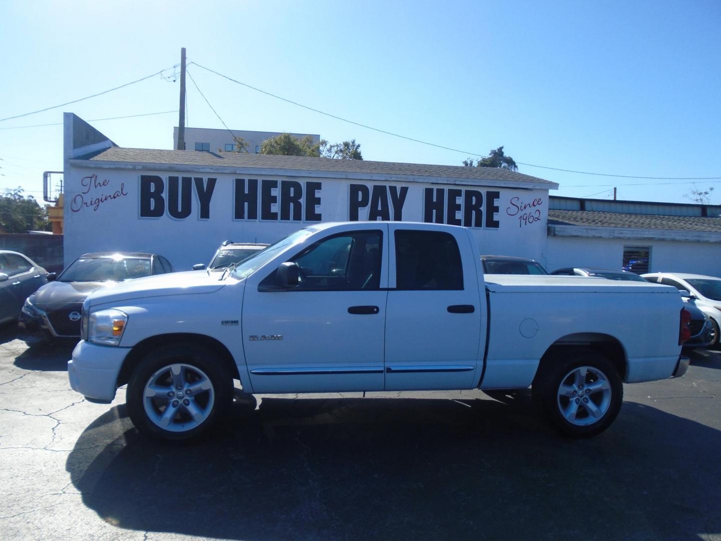 2008 Dodge Ram 1500 Laramie Quad Cab 2WD (1D7HA182X8S) with an 5.7L V8 OHV 16V engine, located at 6112 N Florida Avenue, Tampa, FL, 33604, (888) 521-5131, 27.954929, -82.459534 - Photo#0