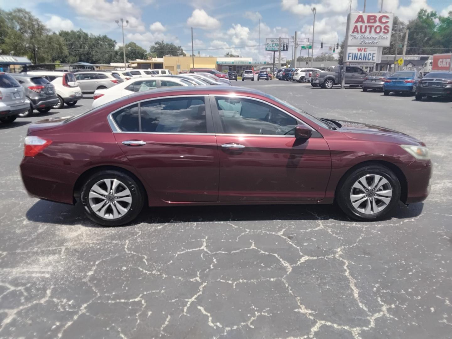 2014 RED /Beige Honda Accord LX Sedan CVT (1HGCR2F31EA) with an 2.4L L4 DOHC 16V engine, Continuously Variable Transmission transmission, located at 6112 N Florida Avenue, Tampa, FL, 33604, (888) 521-5131, 27.954929, -82.459534 - $499 DOWN PLUS TAX & TAG.- Photo#2