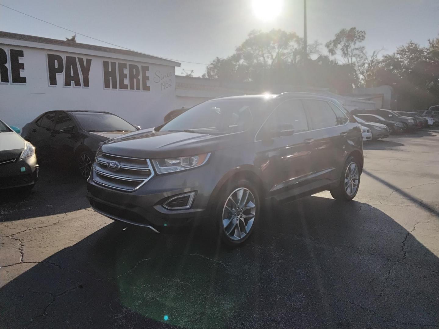 2018 GRAY /Black Ford Edge Titanium (2FMPK3K98JB) with an 2.0L L4 DOHC 16V engine, 6A transmission, located at 6112 N Florida Avenue, Tampa, FL, 33604, (888) 521-5131, 27.954929, -82.459534 - $499 down plus tax & tag. - Photo#1