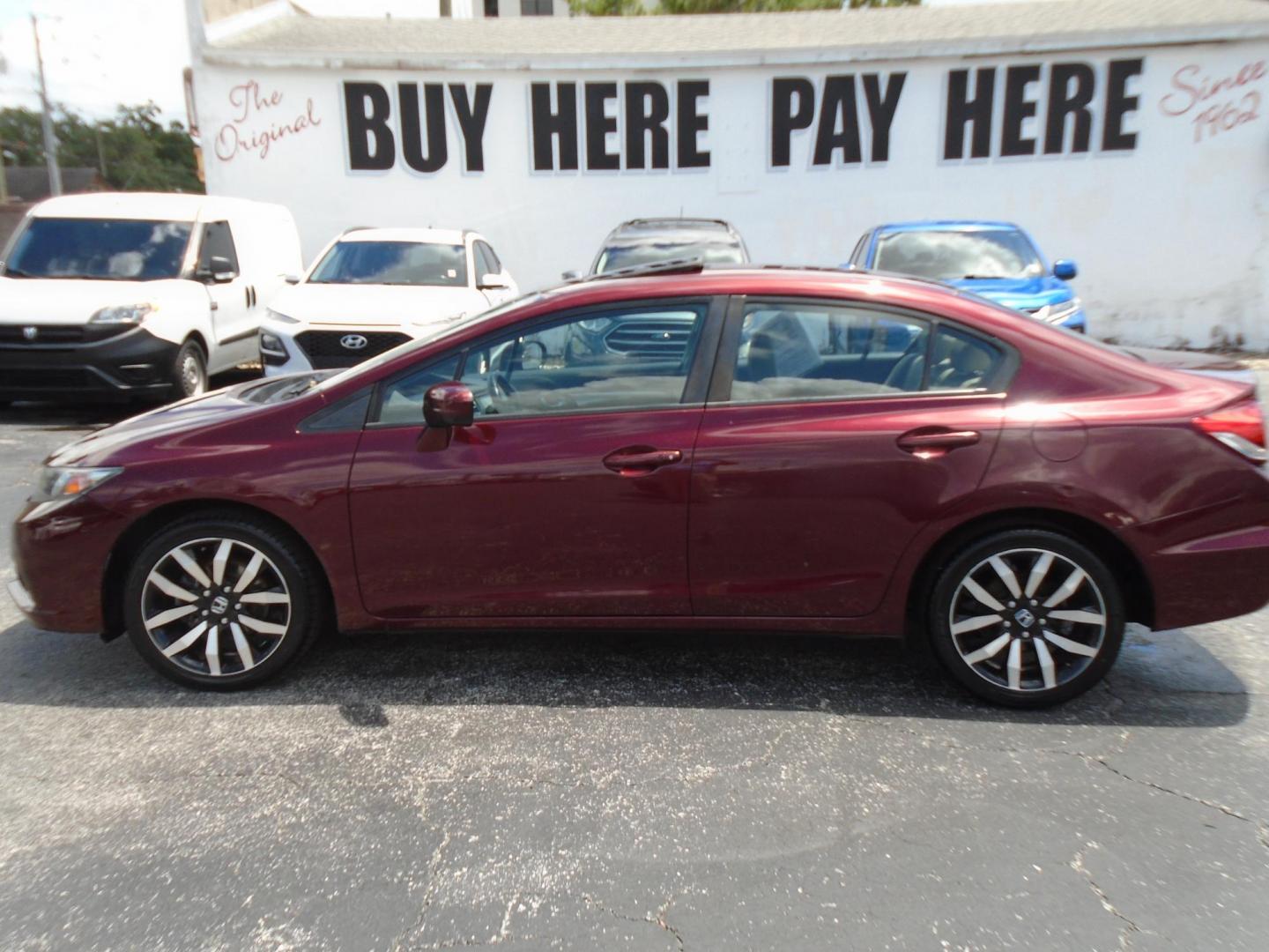 2015 Honda Civic EX-L Sedan CVT (19XFB2F90FE) with an 1.8L L4 SOHC 16V engine, Continuously Variable Transmission transmission, located at 6112 N Florida Avenue, Tampa, FL, 33604, (888) 521-5131, 27.954929, -82.459534 - Photo#0