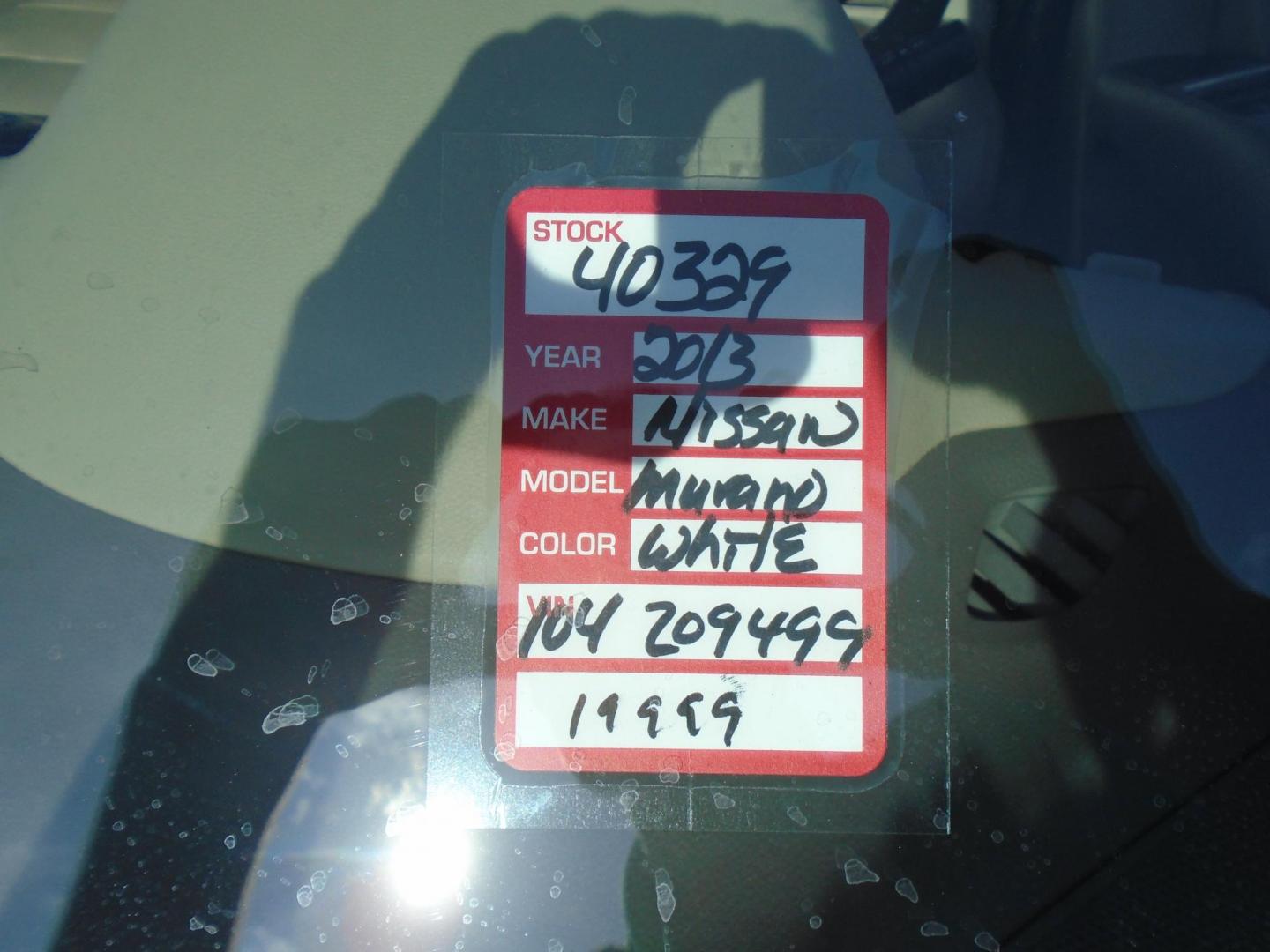 2013 WHITE /Beige Nissan Murano SV (JN8AZ1MU2DW) with an 3.5L V6 DOHC 24V engine, Continuously Variable Transmission transmission, located at 6112 N Florida Avenue, Tampa, FL, 33604, (888) 521-5131, 27.954929, -82.459534 - 499$ DOWN PLUS TAX & TAG - Photo#16