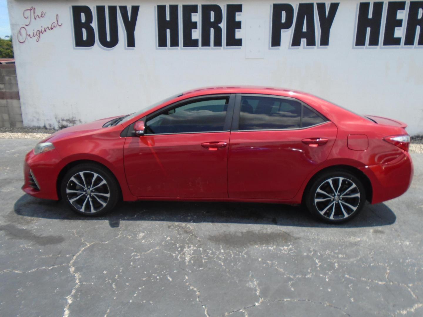 2017 RED /BLACK Toyota Corolla SE CVT (5YFBURHE4HP) with an 1.8L L4 DOHC 16V engine, CVT transmission, located at 6112 N Florida Avenue, Tampa, FL, 33604, (888) 521-5131, 27.954929, -82.459534 - 499 DOWN PLUS TAX & TAG - Photo#0