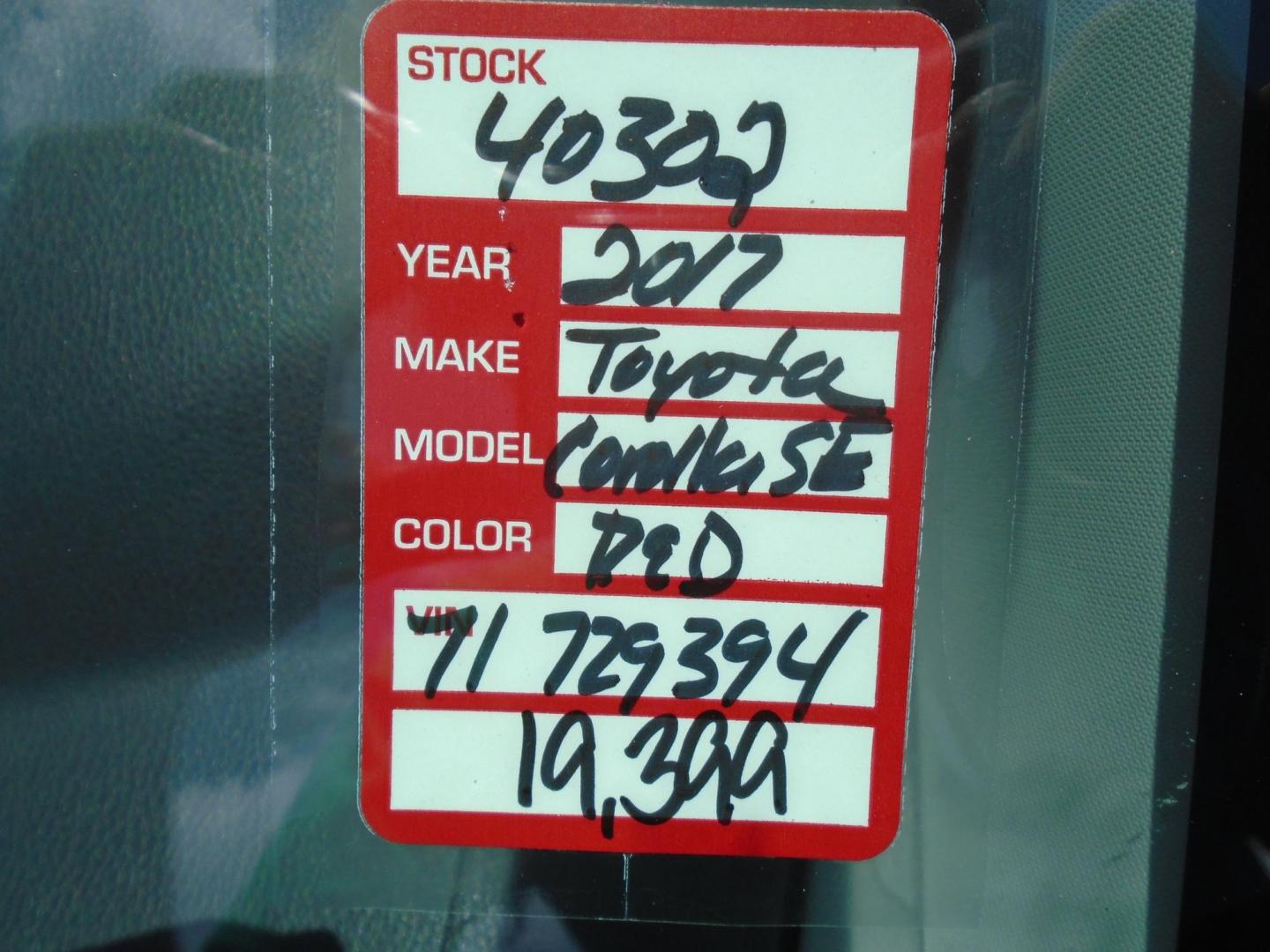 2017 RED /BLACK Toyota Corolla SE CVT (5YFBURHE4HP) with an 1.8L L4 DOHC 16V engine, CVT transmission, located at 6112 N Florida Avenue, Tampa, FL, 33604, (888) 521-5131, 27.954929, -82.459534 - 499 DOWN PLUS TAX & TAG - Photo#16