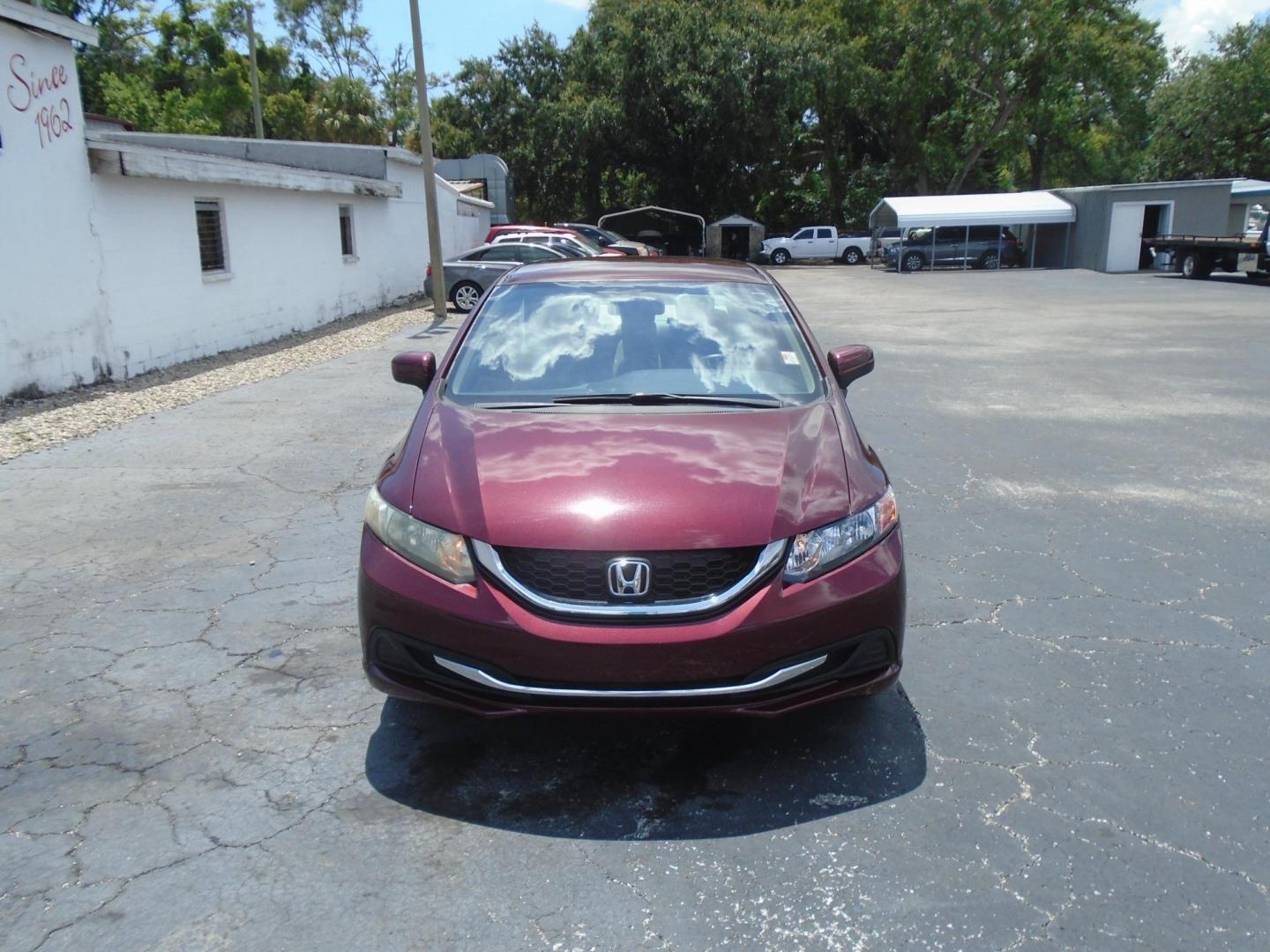 2015 RED /Beige Honda Civic LX Sedan CVT (19XFB2F59FE) with an 1.8L L4 SOHC 16V engine, Continuously Variable Transmission transmission, located at 6112 N Florida Avenue, Tampa, FL, 33604, (888) 521-5131, 27.954929, -82.459534 - 499 DOWN PLUS TAX & TAG - Photo#1