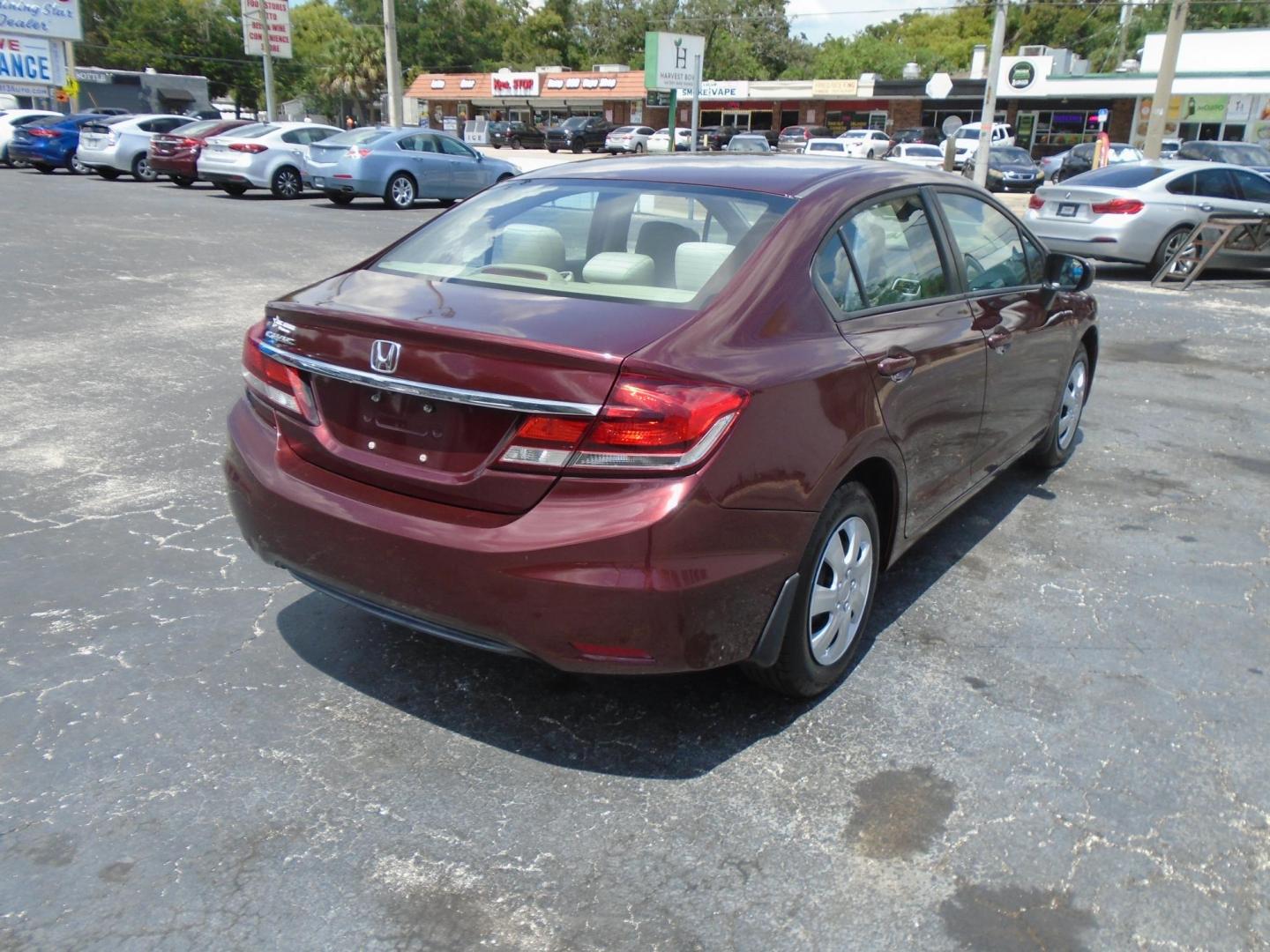 2015 RED /Beige Honda Civic LX Sedan CVT (19XFB2F59FE) with an 1.8L L4 SOHC 16V engine, Continuously Variable Transmission transmission, located at 6112 N Florida Avenue, Tampa, FL, 33604, (888) 521-5131, 27.954929, -82.459534 - 499 DOWN PLUS TAX & TAG - Photo#5
