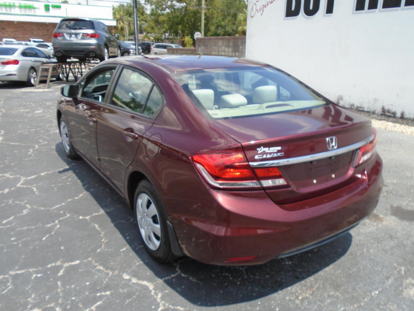 2015 RED /Beige Honda Civic LX Sedan CVT (19XFB2F59FE) with an 1.8L L4 SOHC 16V engine, Continuously Variable Transmission transmission, located at 6112 N Florida Avenue, Tampa, FL, 33604, (888) 521-5131, 27.954929, -82.459534 - 499 DOWN PLUS TAX & TAG - Photo#6