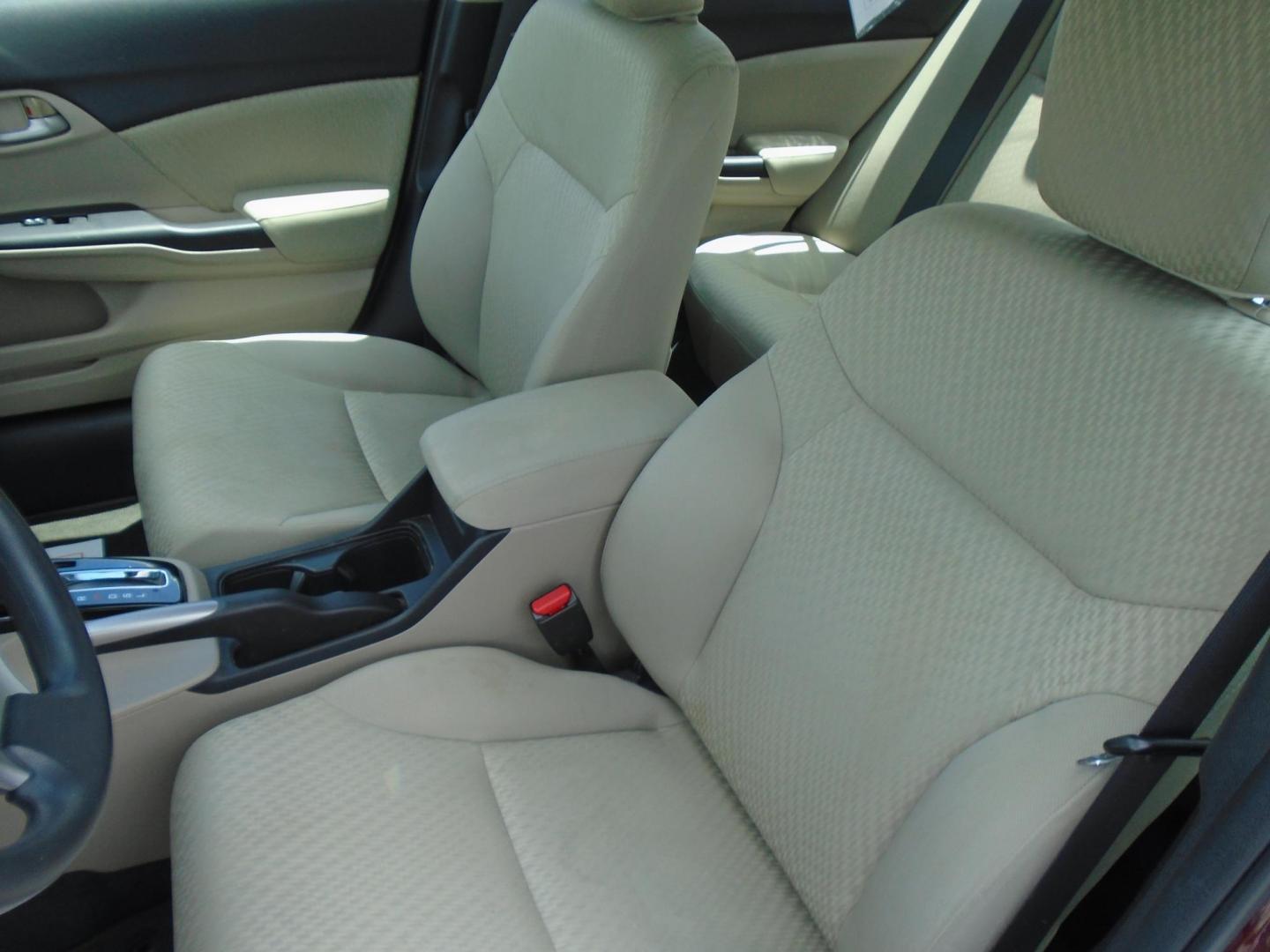 2015 RED /Beige Honda Civic LX Sedan CVT (19XFB2F59FE) with an 1.8L L4 SOHC 16V engine, Continuously Variable Transmission transmission, located at 6112 N Florida Avenue, Tampa, FL, 33604, (888) 521-5131, 27.954929, -82.459534 - 499 DOWN PLUS TAX & TAG - Photo#11