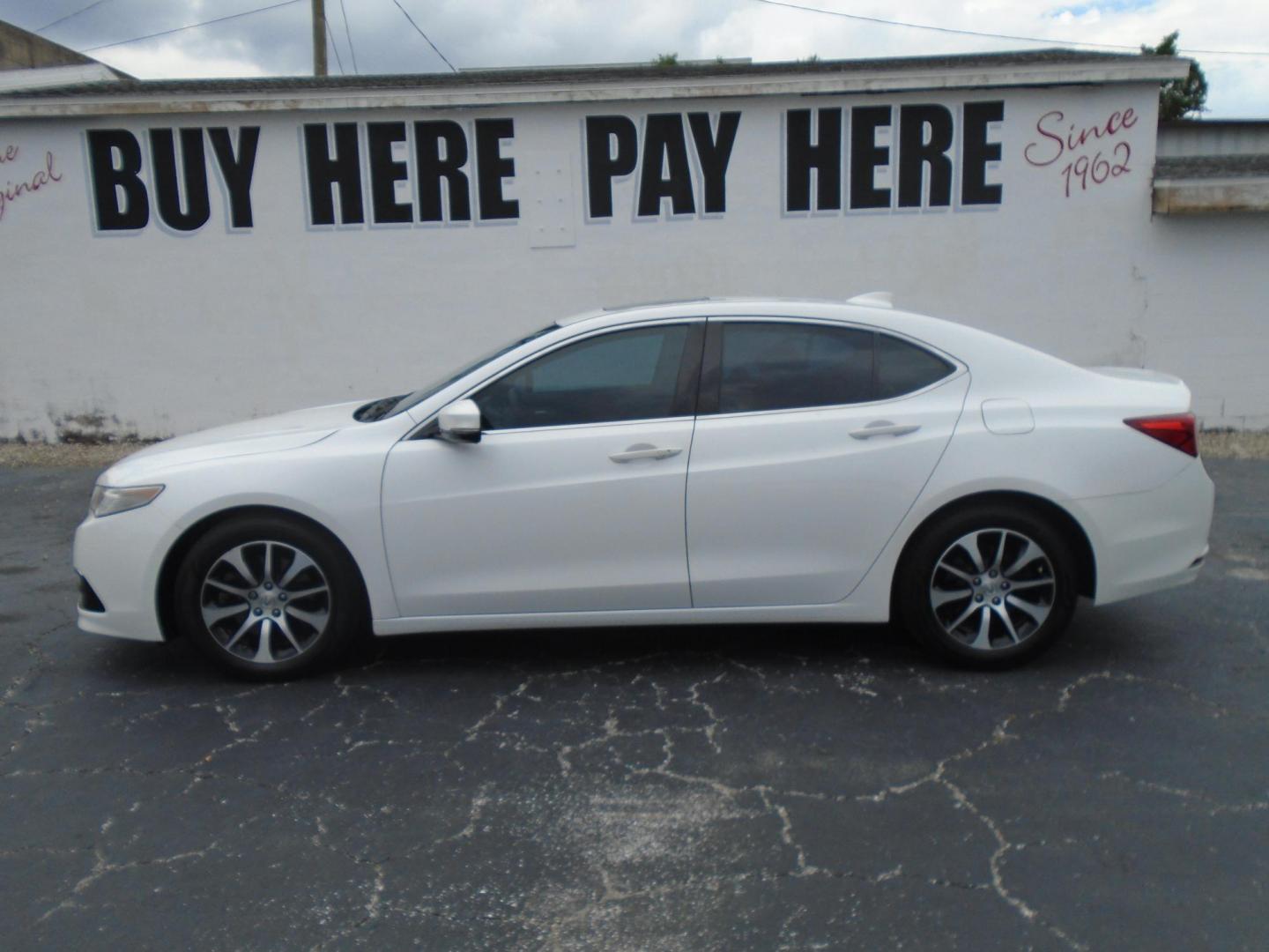 2015 WHITE /Beige Acura TLX 8-Spd DCT (19UUB1F35FA) with an 2.5L L4 DOHC 16V engine, 8-Speed Automatic transmission, located at 6112 N Florida Avenue, Tampa, FL, 33604, (888) 521-5131, 27.954929, -82.459534 - 499$ DOWN PLUX TAX & TAG - Photo#0