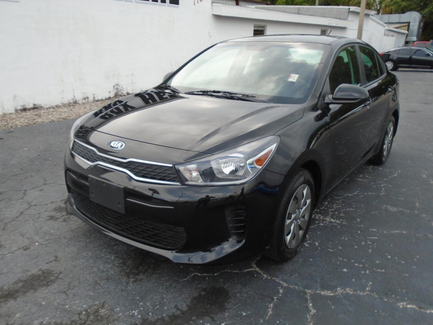 2019 BLACK /Grey Kia Rio LX (3KPA24AB7KE) with an 1.6L L4 DOHC 16V engine, 6A transmission, located at 6112 N Florida Avenue, Tampa, FL, 33604, (888) 521-5131, 27.954929, -82.459534 - 499 DOWN PLUS TAX & TAG - Photo#2