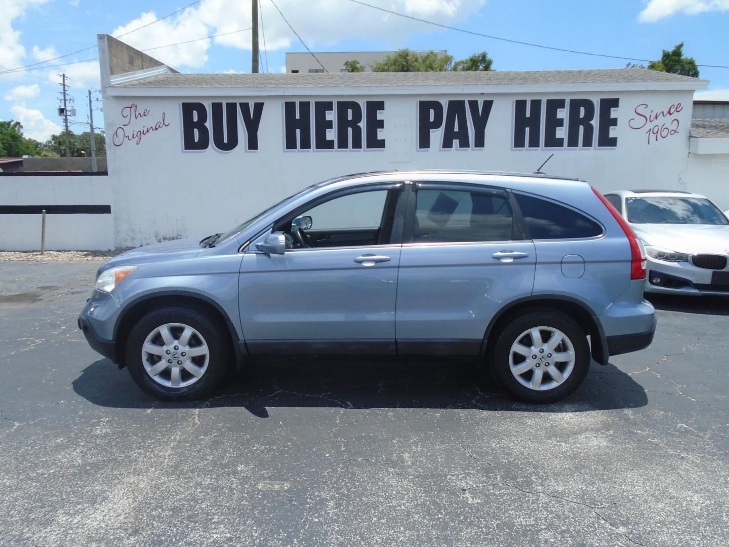 2009 LT BLUE /Beige Honda CR-V EX-L 2WD 5-Speed AT (5J6RE38789L) with an 2.4L L4 DOHC 16V engine, 5-Speed Automatic Overdrive transmission, located at 6112 N Florida Avenue, Tampa, FL, 33604, (888) 521-5131, 27.954929, -82.459534 - 499 DOWN PLUS TAX & TAG - Photo#0