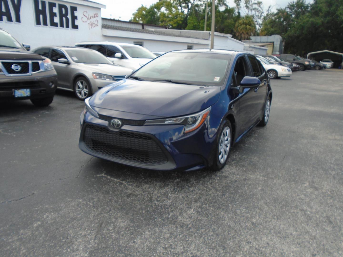 2020 Blue /Grey Toyota Corolla LE (JTDEPRAE8LJ) with an 1.8L L4 DOHC 16V engine, CVT transmission, located at 6112 N Florida Avenue, Tampa, FL, 33604, (888) 521-5131, 27.954929, -82.459534 - 499$ DOWN PLUS TAX & TAG. - Photo#1