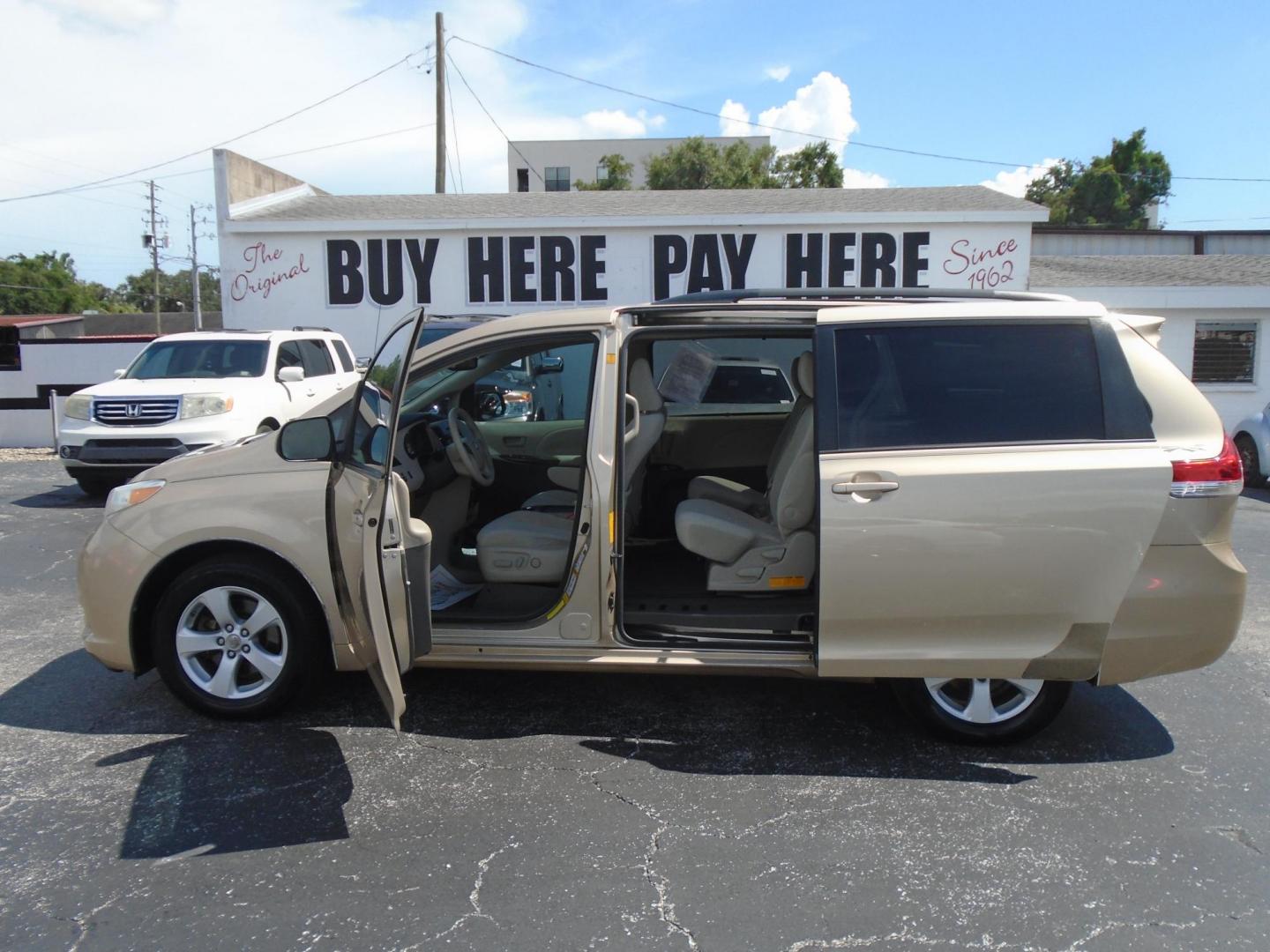 2011 TAN /Beige Toyota Sienna Base (5TDKA3DC4BS) with an 2.7L L4 DOHC 16V engine, 5-Speed Automatic transmission, located at 6112 N Florida Avenue, Tampa, FL, 33604, (888) 521-5131, 27.954929, -82.459534 - 499$ DOWN PLUS TAX & TAG. - Photo#1