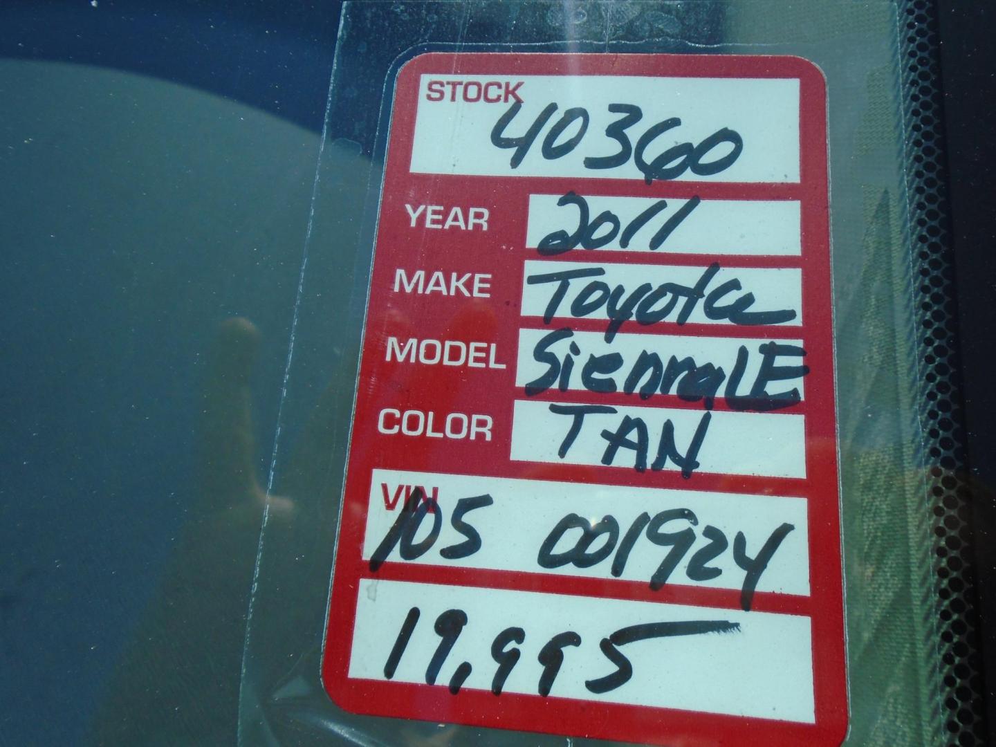 2011 TAN /Beige Toyota Sienna Base (5TDKA3DC4BS) with an 2.7L L4 DOHC 16V engine, 5-Speed Automatic transmission, located at 6112 N Florida Avenue, Tampa, FL, 33604, (888) 521-5131, 27.954929, -82.459534 - 499$ DOWN PLUS TAX & TAG. - Photo#28
