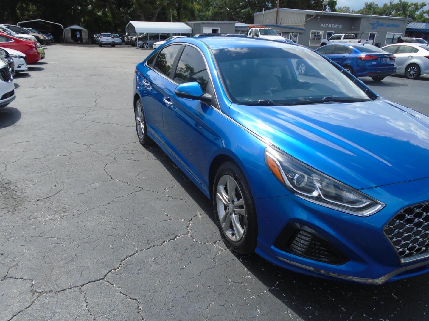 2019 Blue /Beige Hyundai Sonata Sport (5NPE34AF2KH) with an 2.4L L4 DOHC 16V engine, 6A transmission, located at 6112 N Florida Avenue, Tampa, FL, 33604, (888) 521-5131, 27.954929, -82.459534 - 499$ DOWN PLUS TAX & TAG. - Photo#1