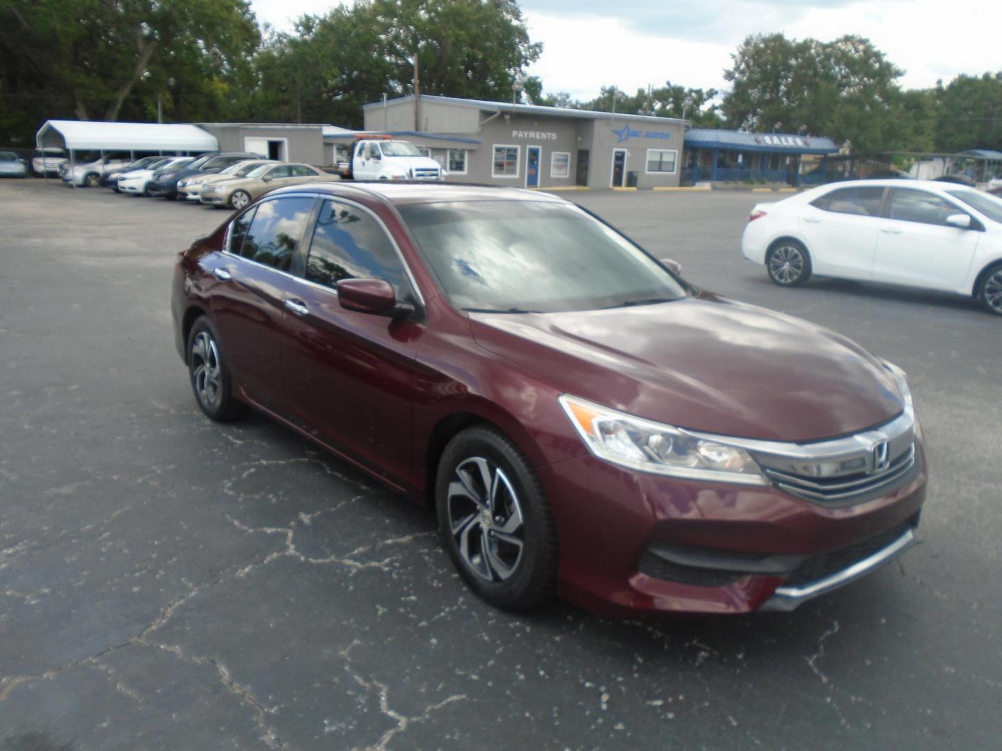 2017 RED /Beige Honda Accord LX Sedan CVT (1HGCR2F3XHA) with an 2.4L L4 DOHC 16V engine, CVT transmission, located at 6112 N Florida Avenue, Tampa, FL, 33604, (888) 521-5131, 27.954929, -82.459534 - 499$ DOWN PLUS TAX & TAG. - Photo#3