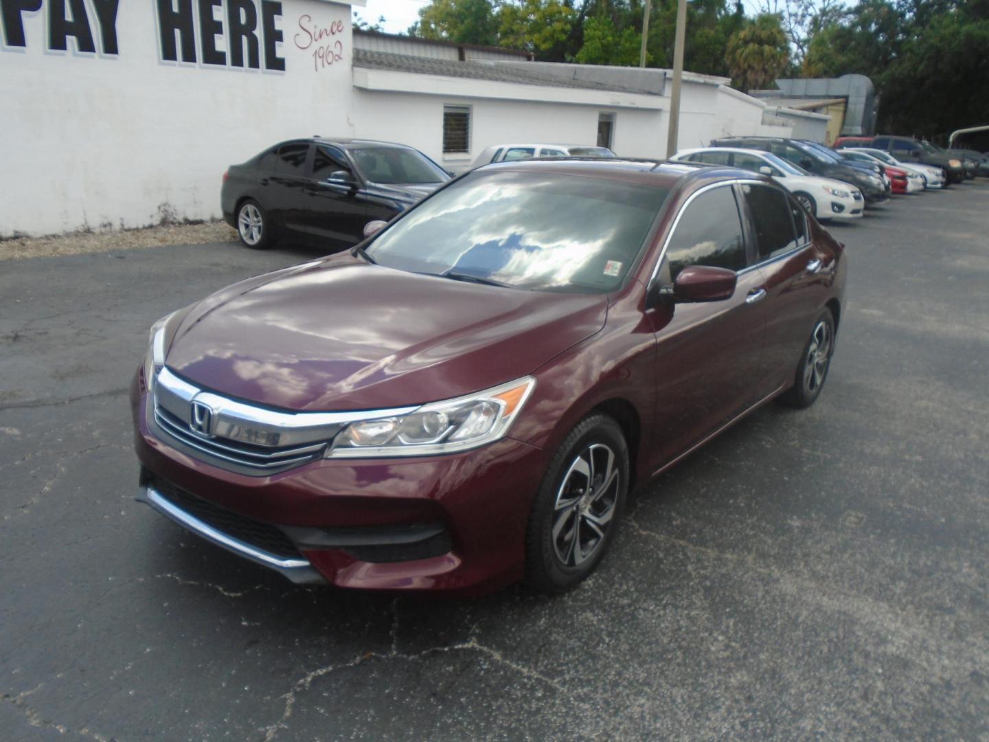 2017 RED /Beige Honda Accord LX Sedan CVT (1HGCR2F3XHA) with an 2.4L L4 DOHC 16V engine, CVT transmission, located at 6112 N Florida Avenue, Tampa, FL, 33604, (888) 521-5131, 27.954929, -82.459534 - 499$ DOWN PLUS TAX & TAG. - Photo#2