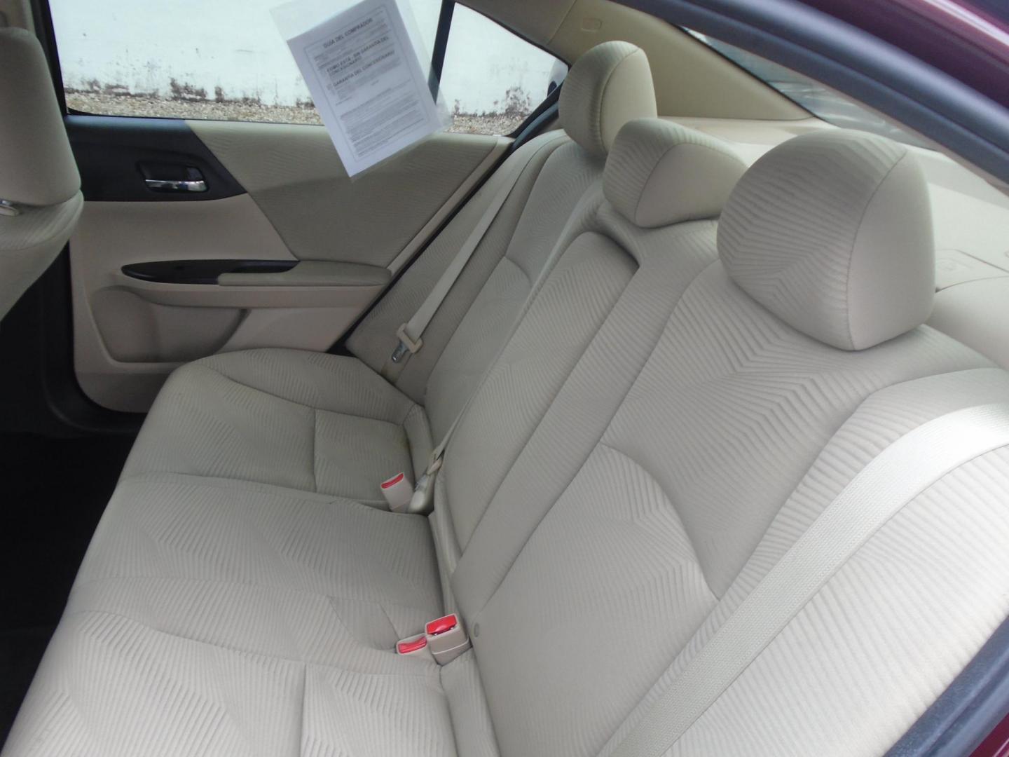 2017 RED /Beige Honda Accord LX Sedan CVT (1HGCR2F3XHA) with an 2.4L L4 DOHC 16V engine, CVT transmission, located at 6112 N Florida Avenue, Tampa, FL, 33604, (888) 521-5131, 27.954929, -82.459534 - 499$ DOWN PLUS TAX & TAG. - Photo#12