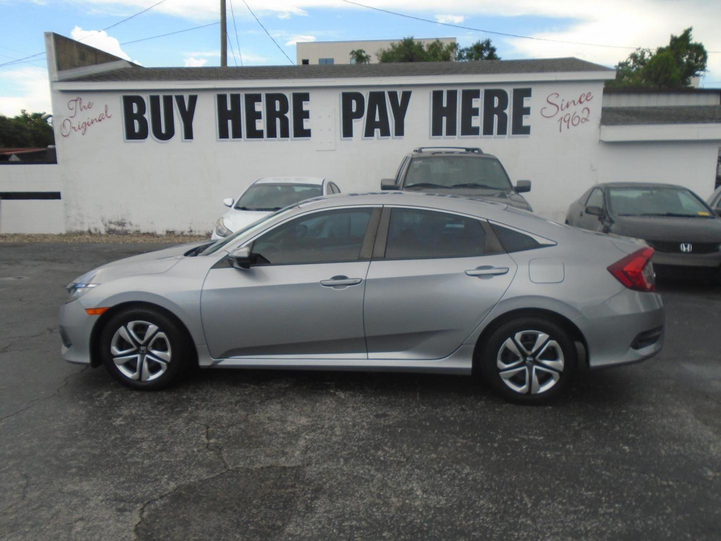 2017 SILVER /Grey Honda Civic LX Sedan CVT (19XFC2F59HE) with an 2.0L L4 DOHC 16V engine, CVT transmission, located at 6112 N Florida Avenue, Tampa, FL, 33604, (888) 521-5131, 27.954929, -82.459534 - 499$ down plus tax & tag. - Photo#0