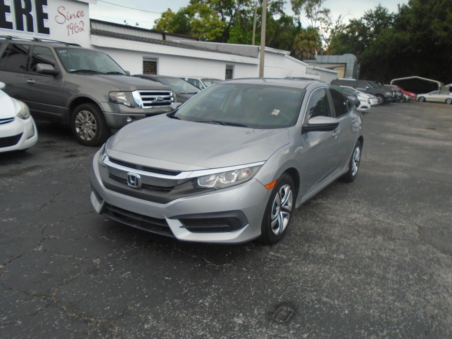 2017 SILVER /Grey Honda Civic LX Sedan CVT (19XFC2F59HE) with an 2.0L L4 DOHC 16V engine, CVT transmission, located at 6112 N Florida Avenue, Tampa, FL, 33604, (888) 521-5131, 27.954929, -82.459534 - 499$ down plus tax & tag. - Photo#2