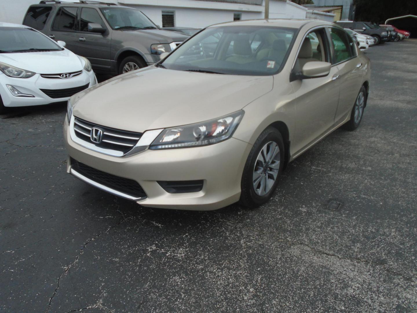 2015 TAN /Beige Honda Accord LX Sedan CVT (1HGCR2F30FA) with an 2.4L L4 DOHC 16V engine, Continuously Variable Transmission transmission, located at 6112 N Florida Avenue, Tampa, FL, 33604, (888) 521-5131, 27.954929, -82.459534 - 499$ down plus tax & tag. - Photo#1