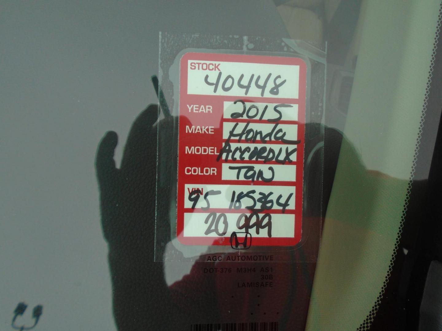 2015 TAN /Beige Honda Accord LX Sedan CVT (1HGCR2F30FA) with an 2.4L L4 DOHC 16V engine, Continuously Variable Transmission transmission, located at 6112 N Florida Avenue, Tampa, FL, 33604, (888) 521-5131, 27.954929, -82.459534 - 499$ down plus tax & tag. - Photo#12