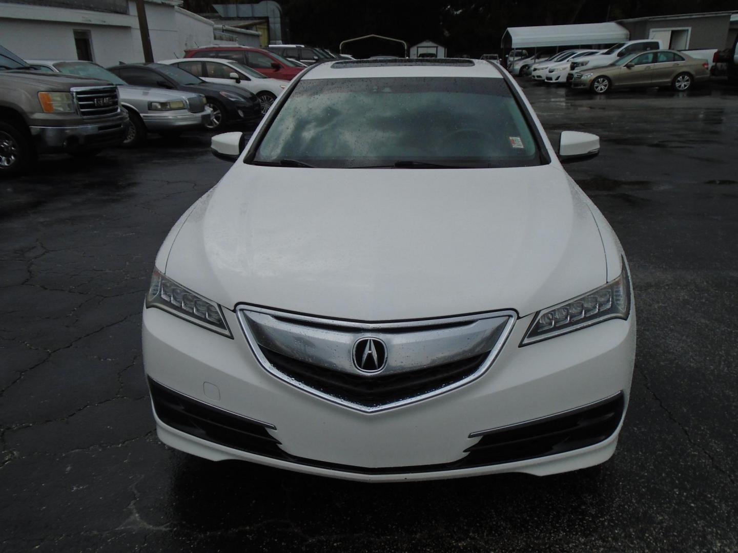 2015 White /Brown Acura TLX 8-Spd DCT w/Technology Package (19UUB1F51FA) with an 2.5L L4 DOHC 16V engine, 8-Speed Automatic transmission, located at 6112 N Florida Avenue, Tampa, FL, 33604, (888) 521-5131, 27.954929, -82.459534 - 499$ down plus tax & tag. - Photo#1