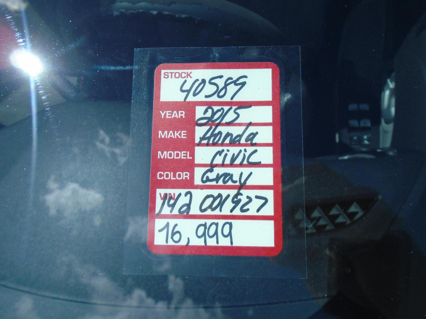 2015 GRAY /Beige Honda Civic Hybrid CVT (19XFB4F29FE) with an 1.5L L4 SOHC 8V HYBRID engine, CVT transmission, located at 6112 N Florida Avenue, Tampa, FL, 33604, (888) 521-5131, 27.954929, -82.459534 - 499$ down plus tax & tag. - Photo#16