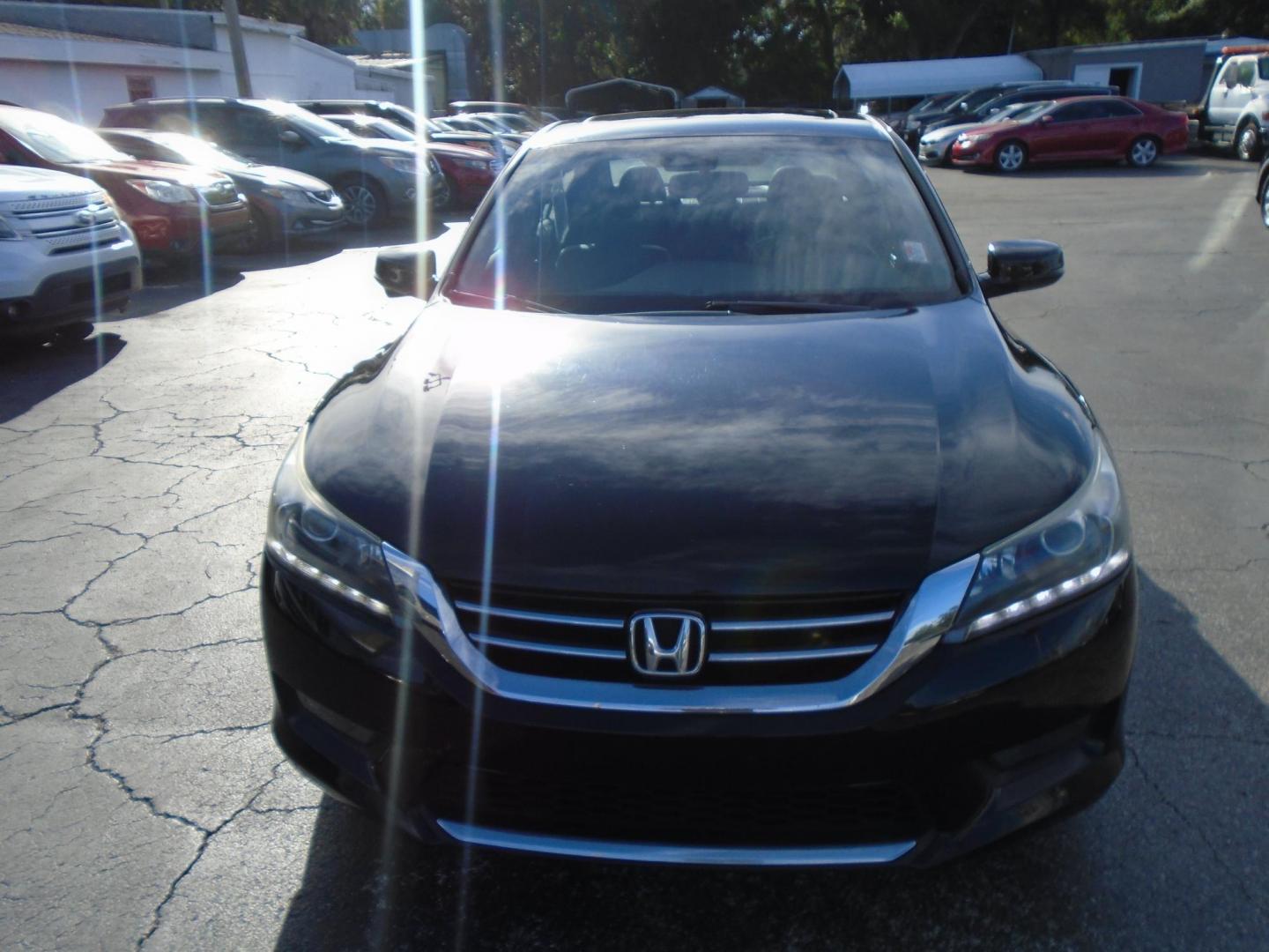 2014 BLACK /Black Honda Accord EX-L V6 Sedan AT (1HGCR3F82EA) with an 3.5L V6 SOHC 24V engine, 6-Speed Automatic transmission, located at 6112 N Florida Avenue, Tampa, FL, 33604, (888) 521-5131, 27.954929, -82.459534 - 499$ down plus tax & tag. - Photo#1