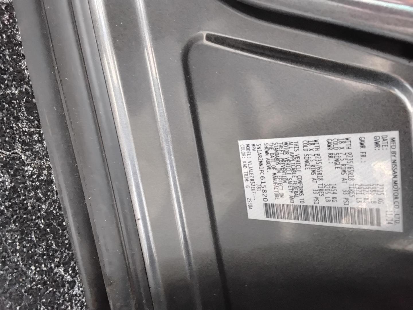 2015 GRAY /Grey Nissan Pathfinder S 2WD (5N1AR2MN1FC) with an 3.5L V6 DOHC 24V engine, Continuously Variable Transmission transmission, located at 6112 N Florida Avenue, Tampa, FL, 33604, (888) 521-5131, 27.954929, -82.459534 - 499$ DOWN PLUS TAX & TAG. - Photo#16
