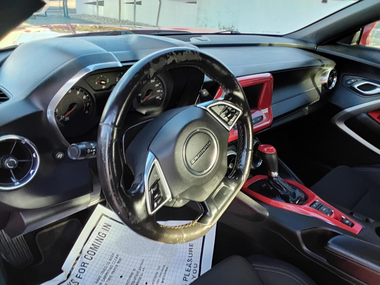 2018 RED /Grey Chevrolet Camaro 1LT Coupe (1G1FB1RS1J0) with an 3.6L V6 DOHC 24V engine, 6A transmission, located at 6112 N Florida Avenue, Tampa, FL, 33604, (888) 521-5131, 27.954929, -82.459534 - 499$ DOWN PLUS TAX & TAG. - Photo#9