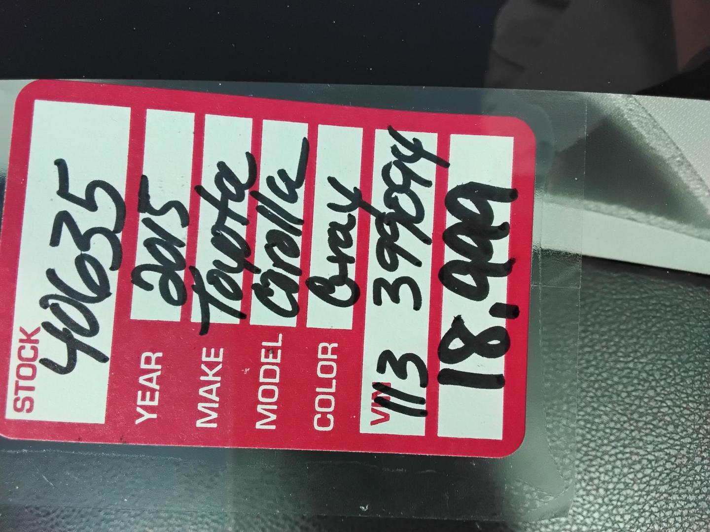 2015 GRAY /Grey Toyota Corolla L 4-Speed AT (2T1BURHEXFC) with an 1.8L L4 DOHC 16V engine, 4-Speed Automatic transmission, located at 6112 N Florida Avenue, Tampa, FL, 33604, (888) 521-5131, 27.954929, -82.459534 - 499$ DOWN PLUS TAX & TAG. - Photo#18