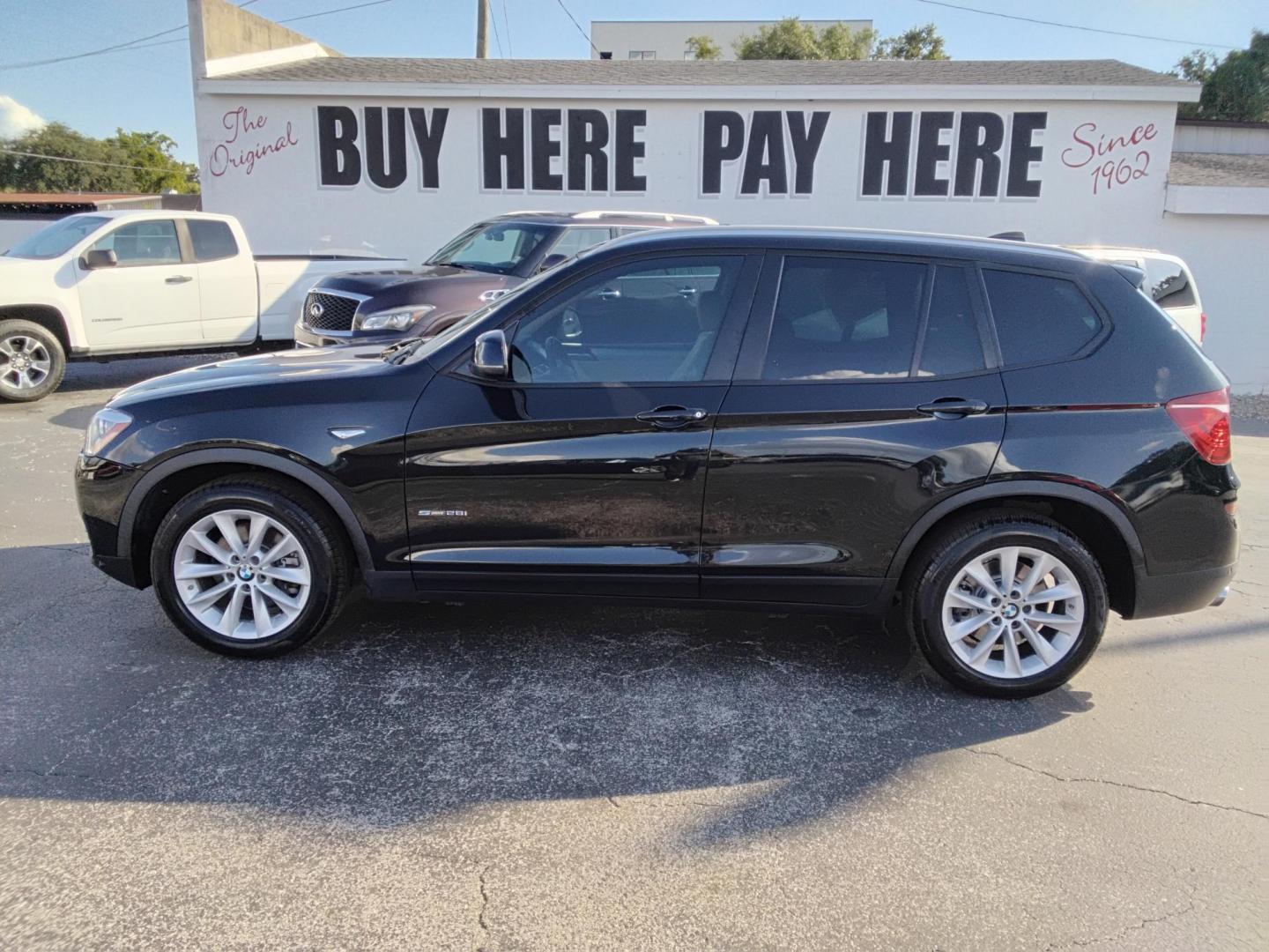 2017 BLACK /Beige BMW X3 sDrive28i (5UXWZ7C38H0) with an 2.0L L4 DOHC 16V engine, 8A transmission, located at 6112 N Florida Avenue, Tampa, FL, 33604, (888) 521-5131, 27.954929, -82.459534 - 499$ DOWN PLUS TAX & TAG. - Photo#0