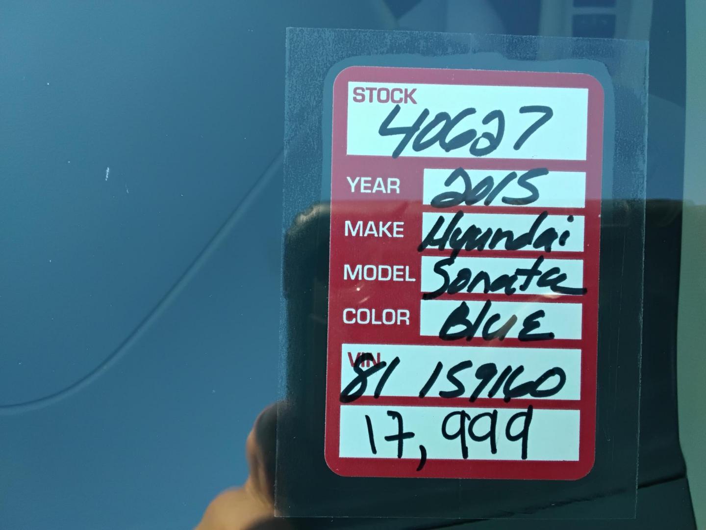 2015 Blue /Grey Hyundai Sonata ECO (5NPE24AF6FH) with an 1.6L L4 DOHC 16V engine, 7-Speed Automatic transmission, located at 6112 N Florida Avenue, Tampa, FL, 33604, (888) 521-5131, 27.954929, -82.459534 - 499$ DOWN PLUS TAX & TAG. - Photo#12