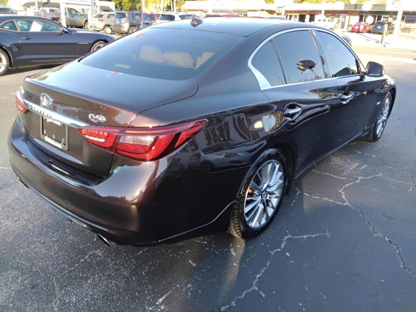 2018 BROWN /Beige Infiniti Q50 3.0t Sport (JN1EV7AP6JM) with an 3.0L V6 DOHC 24V TURBO engine, 7A transmission, located at 6112 N Florida Avenue, Tampa, FL, 33604, (888) 521-5131, 27.954929, -82.459534 - 499$ down plus tax & tag. - Photo#5