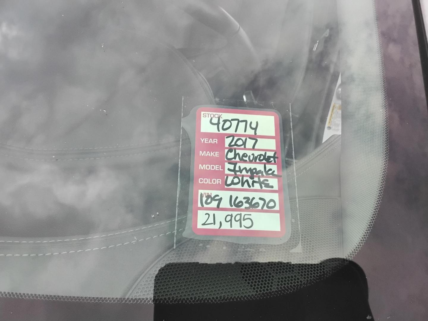 2017 White /Grey Chevrolet Impala LT (2G1105SA0H9) with an 2.5L L4 DOHC 16V engine, 6A transmission, located at 6112 N Florida Avenue, Tampa, FL, 33604, (888) 521-5131, 27.954929, -82.459534 - $499 DOWN PLUS TAX & TAG. - Photo#9