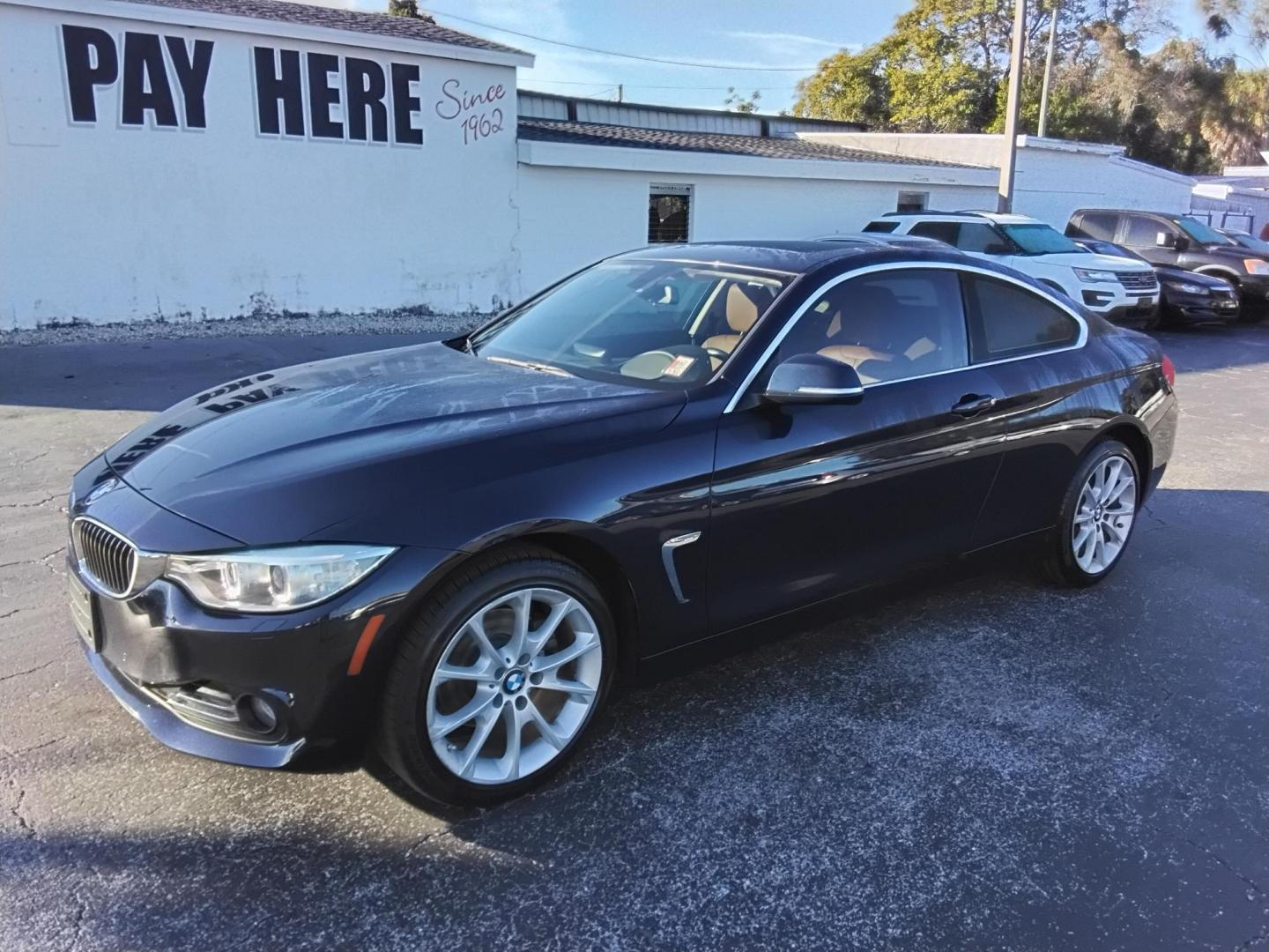 2014 DK BLUE /Brown BMW 4-Series 428i xDrive (WBA3N5C5XEK) with an 2.0L L4 DOHC 16V engine, located at 6112 N Florida Avenue, Tampa, FL, 33604, (888) 521-5131, 27.954929, -82.459534 - $499 down plus tax & tag. - Photo#2