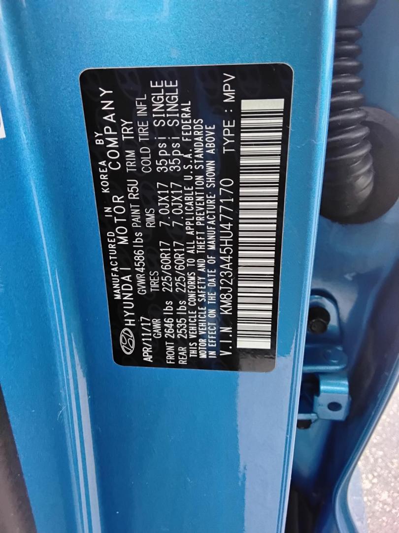 2017 BLUE /Grey Hyundai Tucson SE (KM8J23A45HU) with an 2.0L L4 DOHC 16V engine, 6A transmission, located at 6112 N Florida Avenue, Tampa, FL, 33604, (888) 521-5131, 27.954929, -82.459534 - $499 DOWN PLUS TAX & TAG. - Photo#23