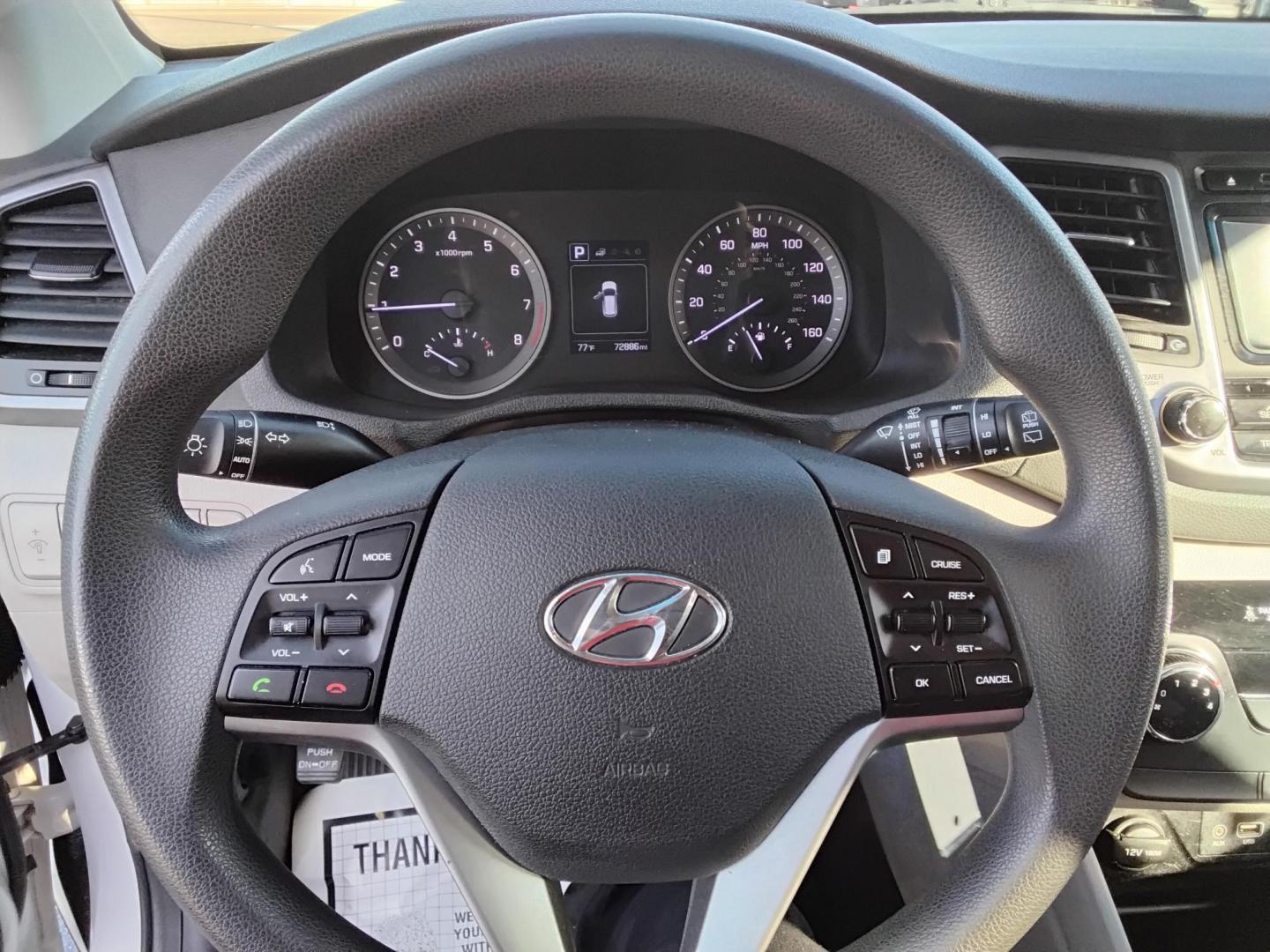 2016 White /White Hyundai Tucson SE (KM8J23A40GU) with an 2.0L L4 DOHC 16V engine, 6A transmission, located at 6112 N Florida Avenue, Tampa, FL, 33604, (888) 521-5131, 27.954929, -82.459534 - $499 DOWN PLUS TAX & TAG. - Photo#11