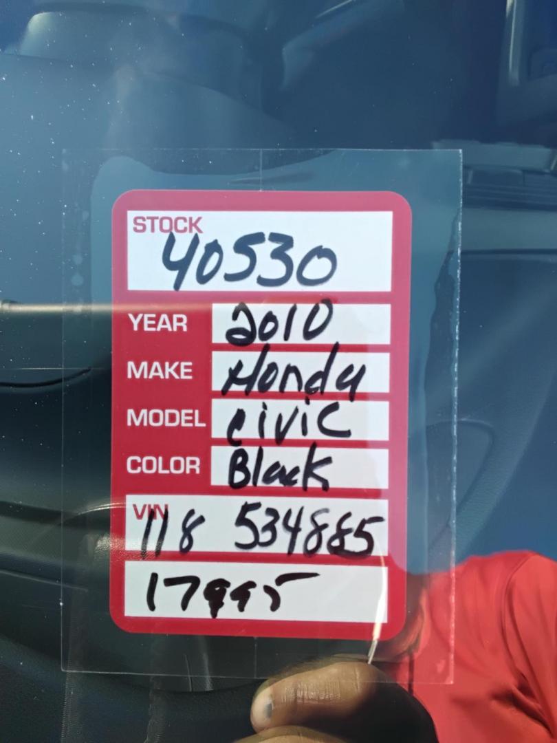 2010 BLACK /Grey Honda Civic EX Coupe 5-Speed AT (2HGFG1B89AH) with an 1.8L L4 SOHC 16V engine, 5-Speed Automatic transmission, located at 6112 N Florida Avenue, Tampa, FL, 33604, (888) 521-5131, 27.954929, -82.459534 - $499 DOWN PLUS TAX & TAG. - Photo#15