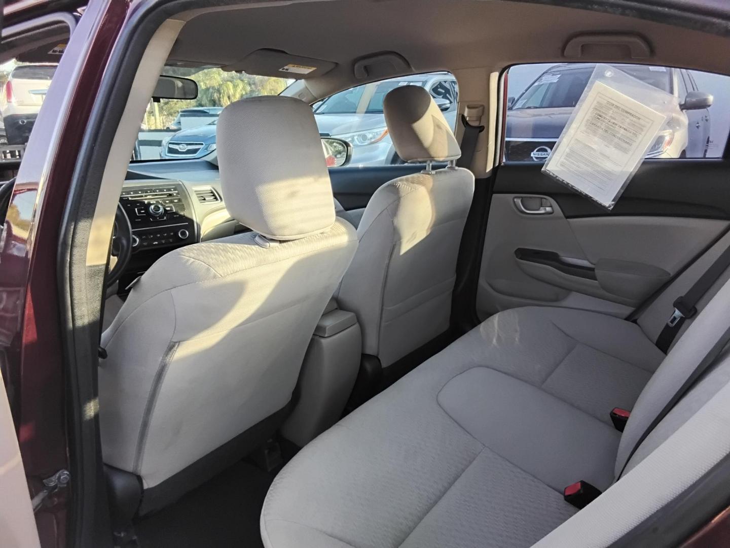 2015 RED /Beige Honda Civic LX Sedan CVT (19XFB2F57FE) with an 1.8L L4 SOHC 16V engine, Continuously Variable Transmission transmission, located at 6112 N Florida Avenue, Tampa, FL, 33604, (888) 521-5131, 27.954929, -82.459534 - $499 DOWN PLUS TAX & TAG. - Photo#3