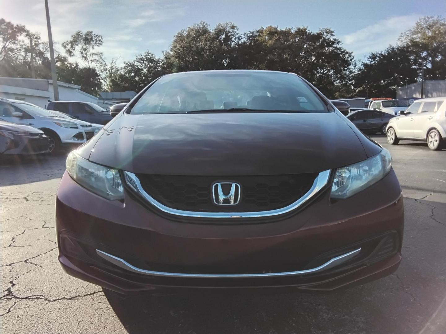 2015 RED /Beige Honda Civic LX Sedan CVT (19XFB2F57FE) with an 1.8L L4 SOHC 16V engine, Continuously Variable Transmission transmission, located at 6112 N Florida Avenue, Tampa, FL, 33604, (888) 521-5131, 27.954929, -82.459534 - $499 DOWN PLUS TAX & TAG. - Photo#1