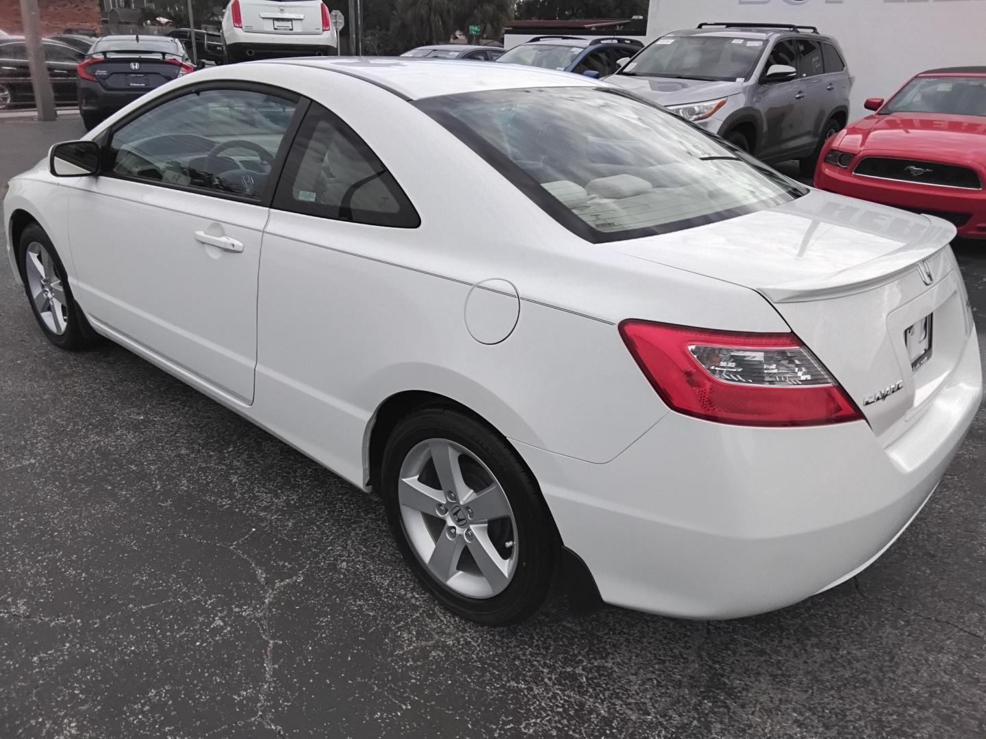 2007 White /Beige Honda Civic LX Coupe AT (2HGFG12697H) with an 1.8L L4 SOHC 16V engine, 5-Speed Automatic Overdrive transmission, located at 6112 N Florida Avenue, Tampa, FL, 33604, (888) 521-5131, 27.954929, -82.459534 - $499 down plus tax & tag. - Photo#7