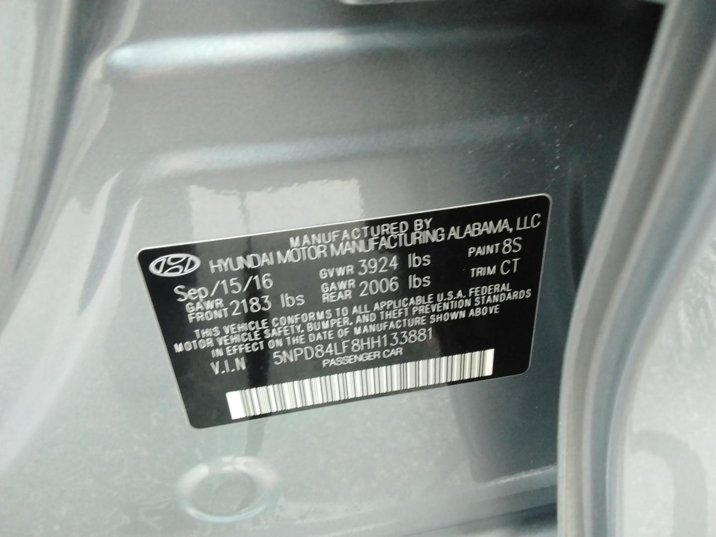 2017 GRAY /Grey Hyundai Elantra Limited (5NPD84LF8HH) with an 1.8L L4 DOHC 16V engine, 6A transmission, located at 6112 N Florida Avenue, Tampa, FL, 33604, (888) 521-5131, 27.954929, -82.459534 - $499 down plus tax & tag. - Photo#24