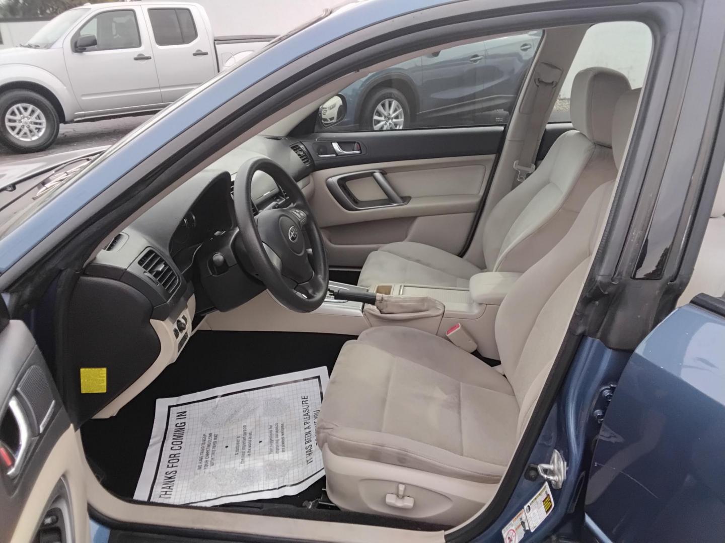 2009 BLUE /Beige Subaru Legacy 2.5i (4S3BL616397) with an 2.5L H4 SOHC 16V engine, located at 6112 N Florida Avenue, Tampa, FL, 33604, (888) 521-5131, 27.954929, -82.459534 - $499 DOWN PLUS TAX $ TAG. - Photo#11