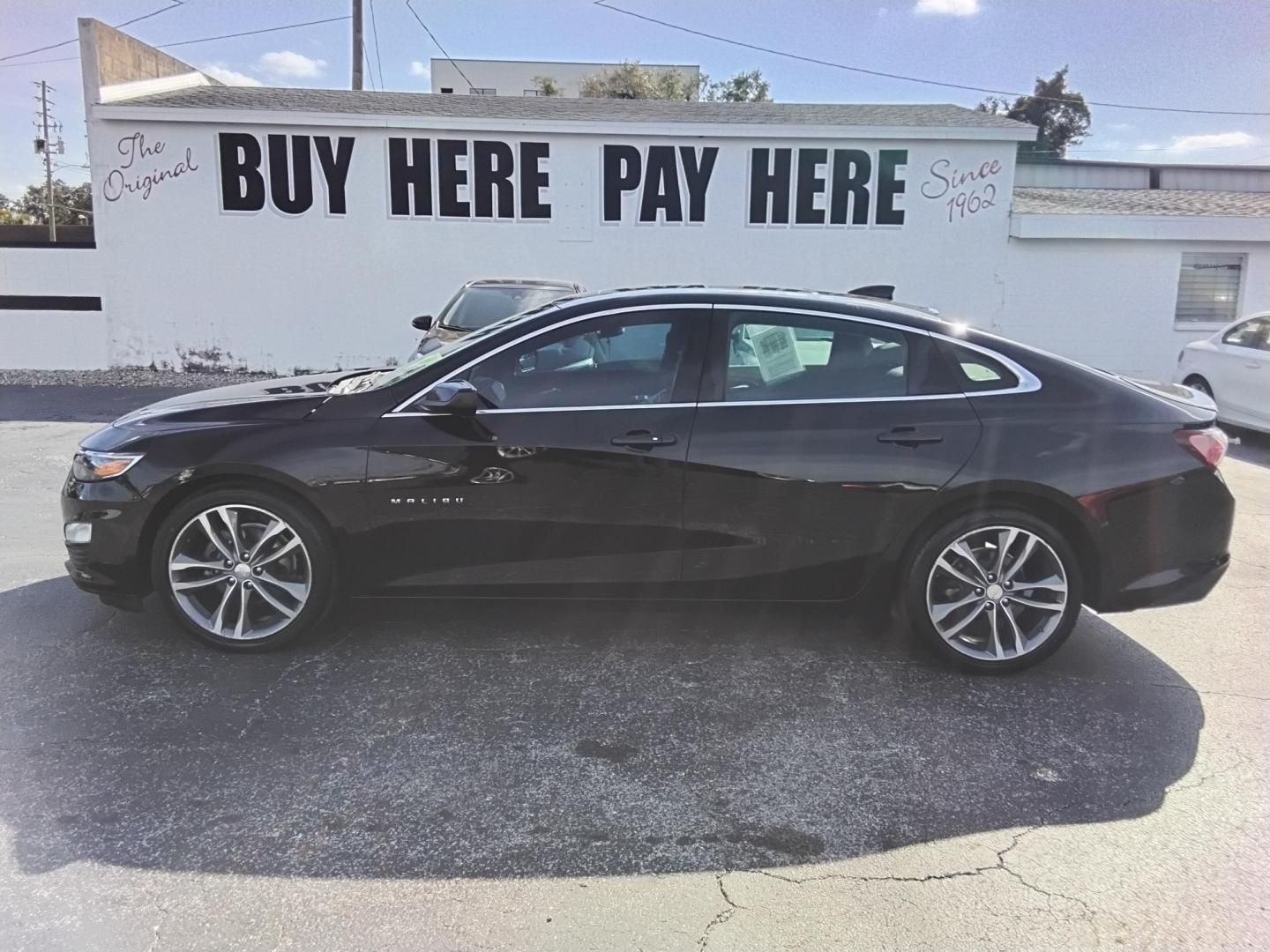 2021 BLACK /Grey Chevrolet Malibu LT (1G1ZD5ST3MF) with an 1.5L L4 DOHC 16V engine, 6A transmission, located at 6112 N Florida Avenue, Tampa, FL, 33604, (888) 521-5131, 27.954929, -82.459534 - $499 down plus tax & tag. - Photo#0