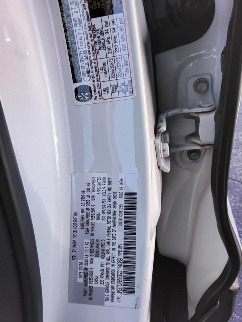 2016 White /Grey Mazda CX-9 Sport FWD (JM3TCABY9G0) with an 2.5L L4 DOHC 16V engine, 6A transmission, located at 6112 N Florida Avenue, Tampa, FL, 33604, (888) 521-5131, 27.954929, -82.459534 - $499 DOWN PLUS TAX & TAG.- Photo#5